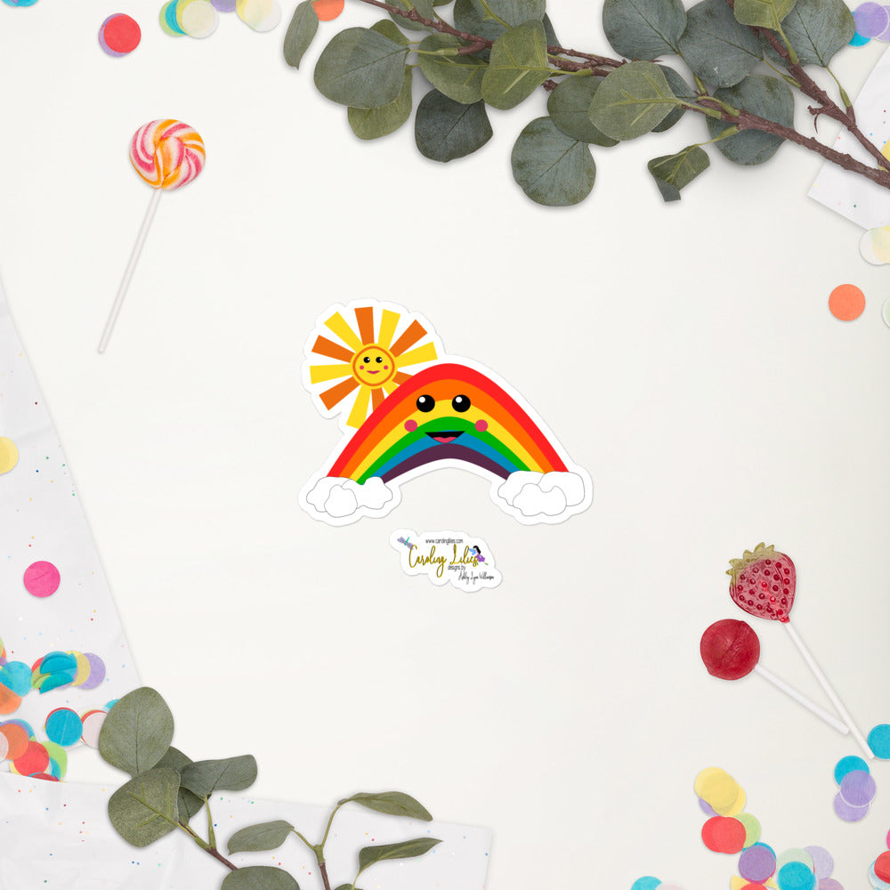 Happy Rainbow Bubble-free stickers