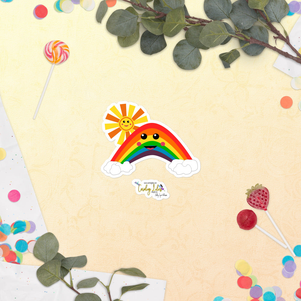 Happy Rainbow Bubble-free stickers