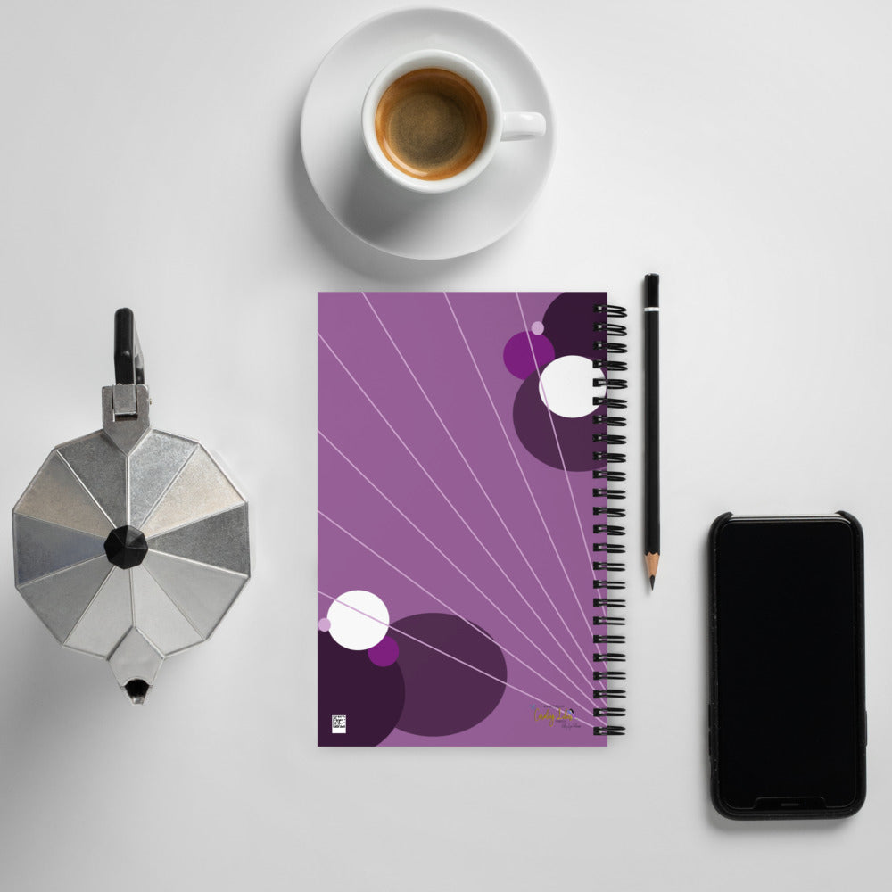 Abstract Polka Dots - Purple Spiral notebook