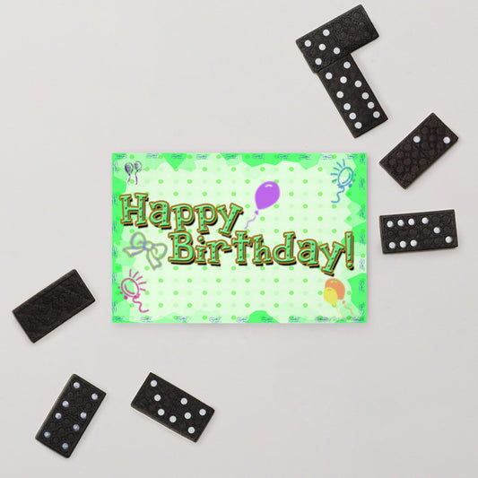 Happy Birthday - Neon Green Standard Postcard
