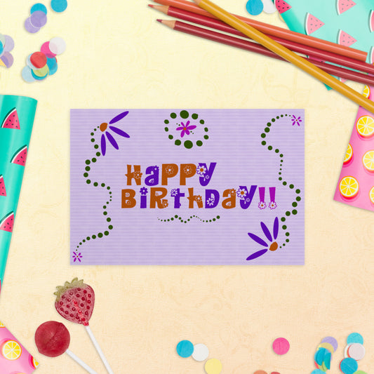Happy Birthday - Flower Child Standard Postcard