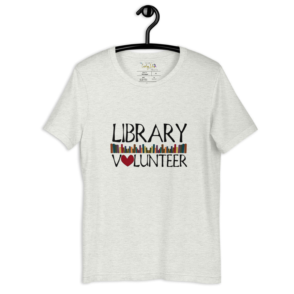 Library Volunteer With Books Short-Sleeve Unisex T-Shirt
