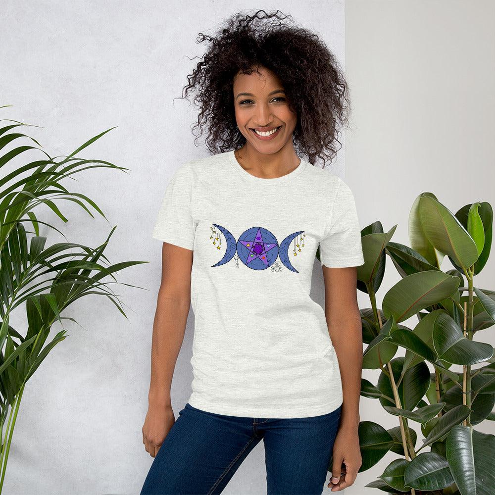 Triple Moon Goddess Symbol Short-Sleeve Unisex T-Shirt