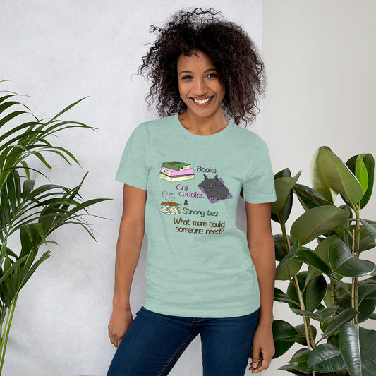 Books, Cat Cuddles & Tea Short-Sleeve Unisex T-Shirt