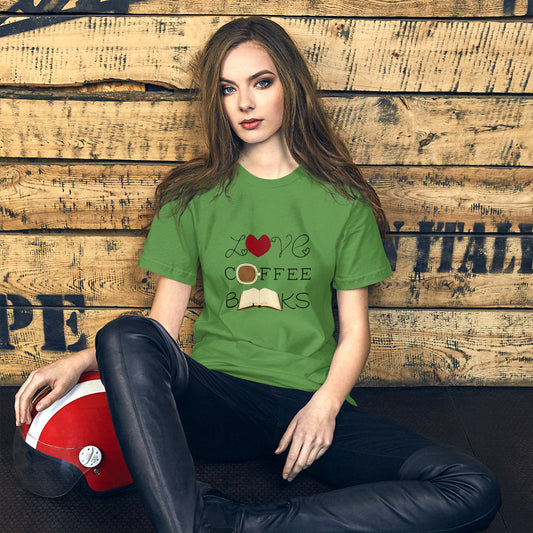 Love, Coffee, Books Short-Sleeve Unisex T-Shirt