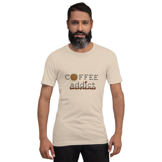 Coffee Addict With Beans Short-Sleeve Unisex T-Shirt