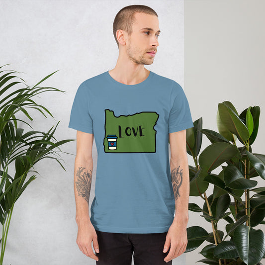 Oregon, Love, Coffee Short-Sleeve Unisex T-Shirt