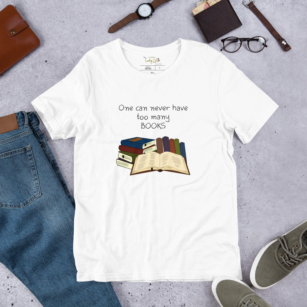 Never Too Many Books Short-Sleeve Unisex T-Shirt