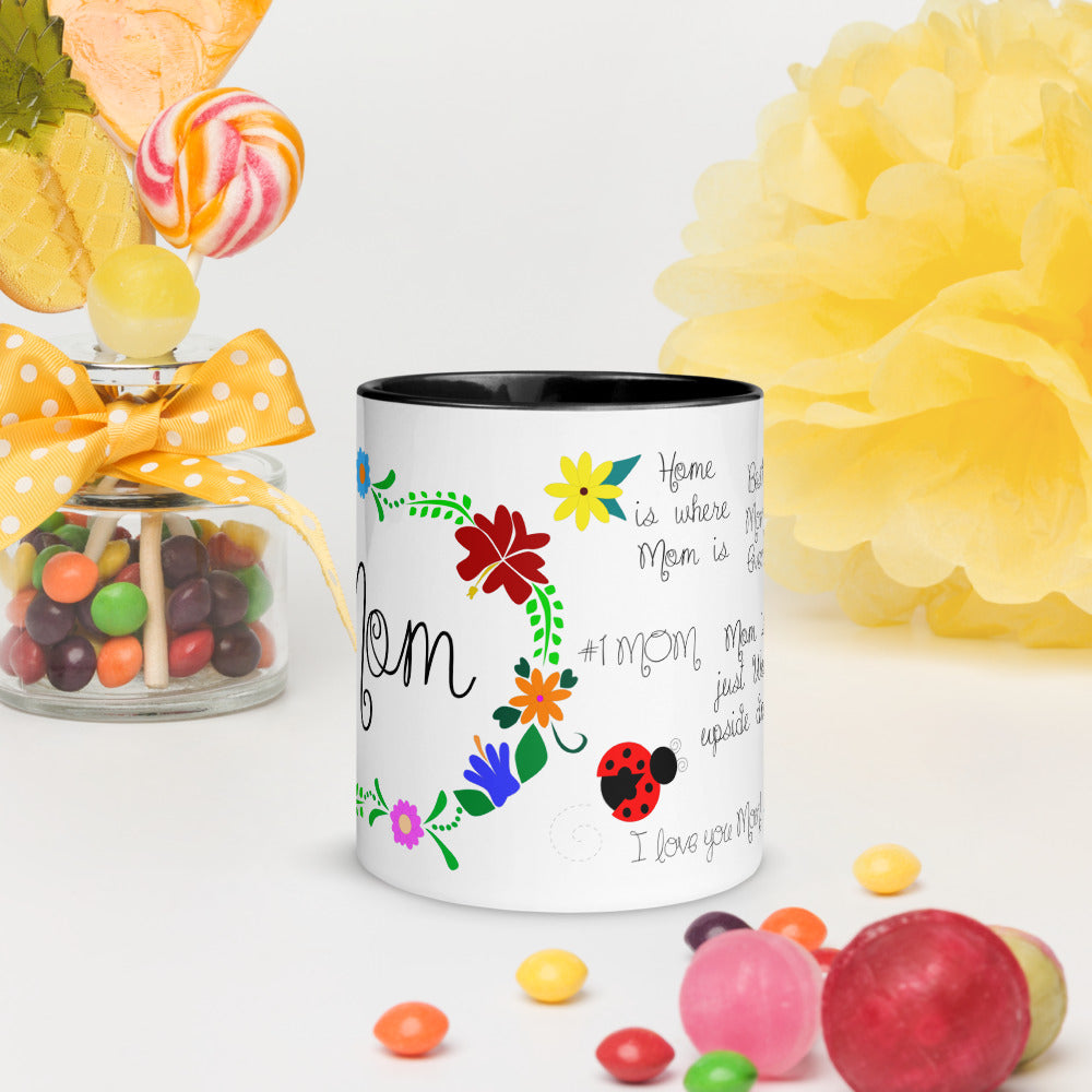 Mom & Florals Mug with Color Inside