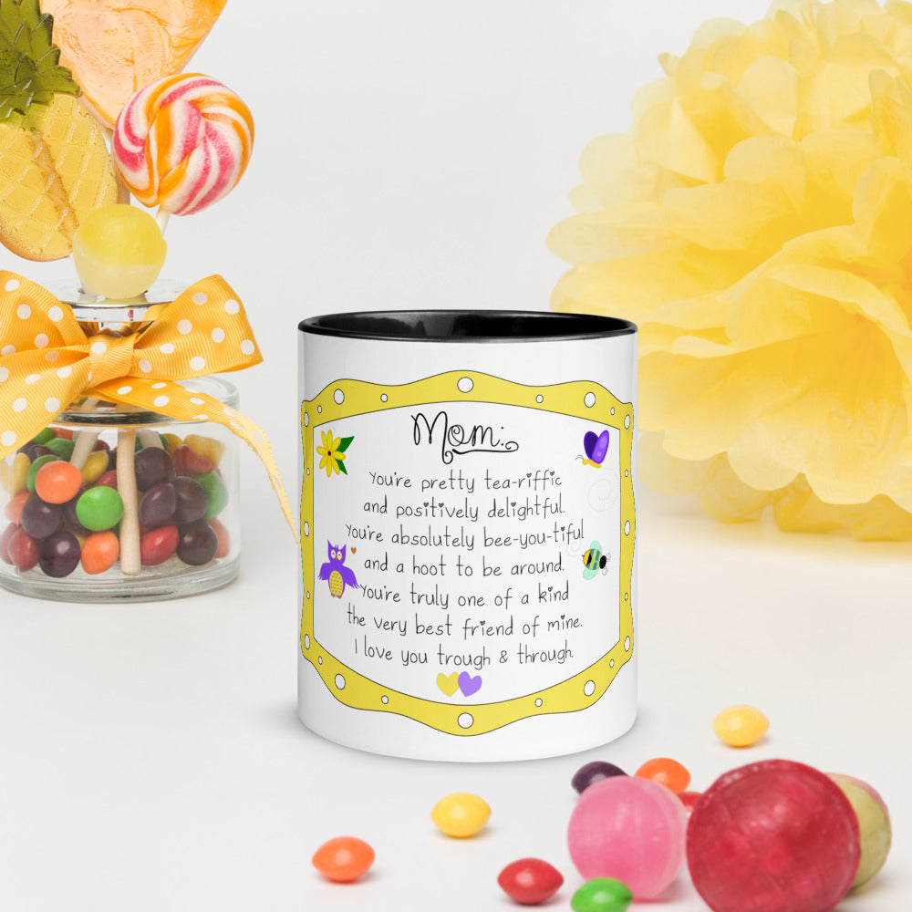 Mom's Tea-riffic Poem Mug with Color Inside