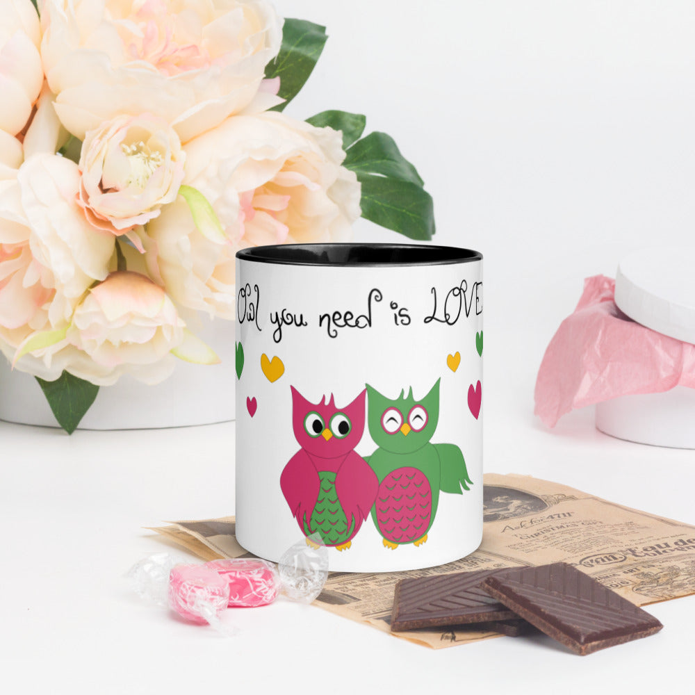 Owl You Need Is Love Mug with Color Inside