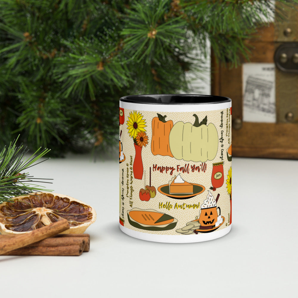 Happy Fall Ya'll Mug with Color Inside