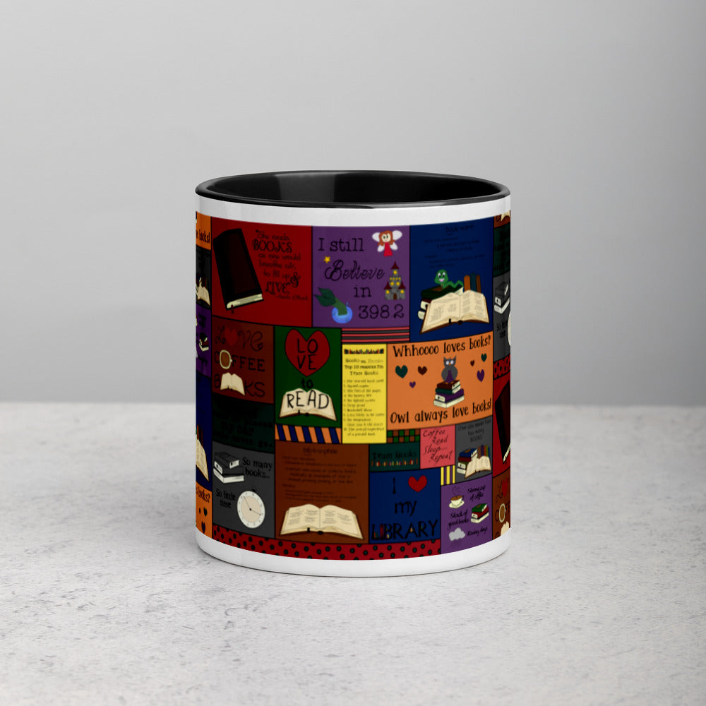 Book Collage Mug with Color Inside