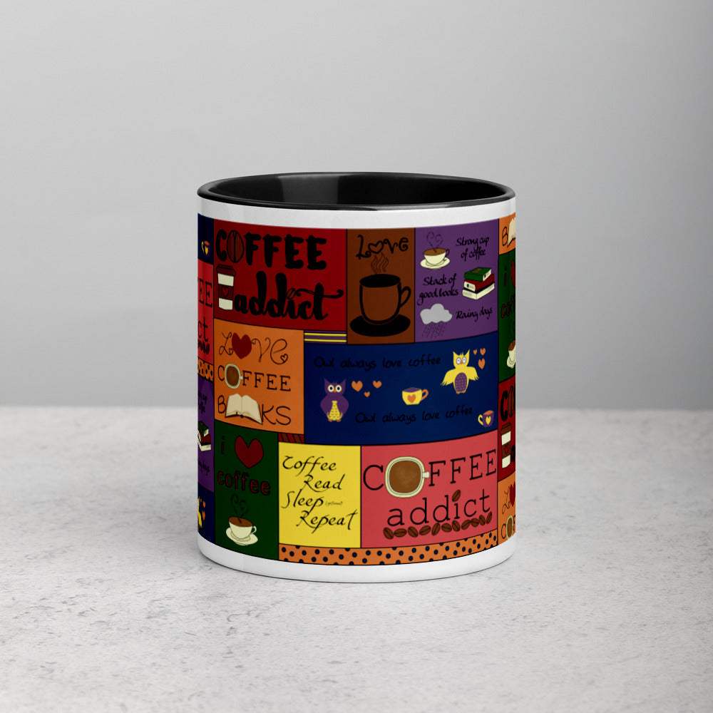 Coffee Collage Mug with Color Inside