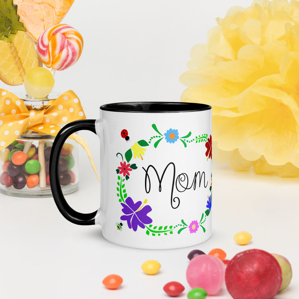 Mom & Florals Mug with Color Inside
