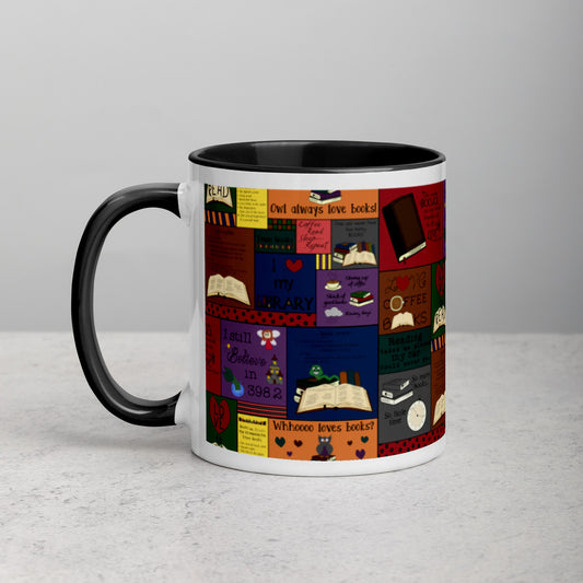 Book Collage Mug with Color Inside