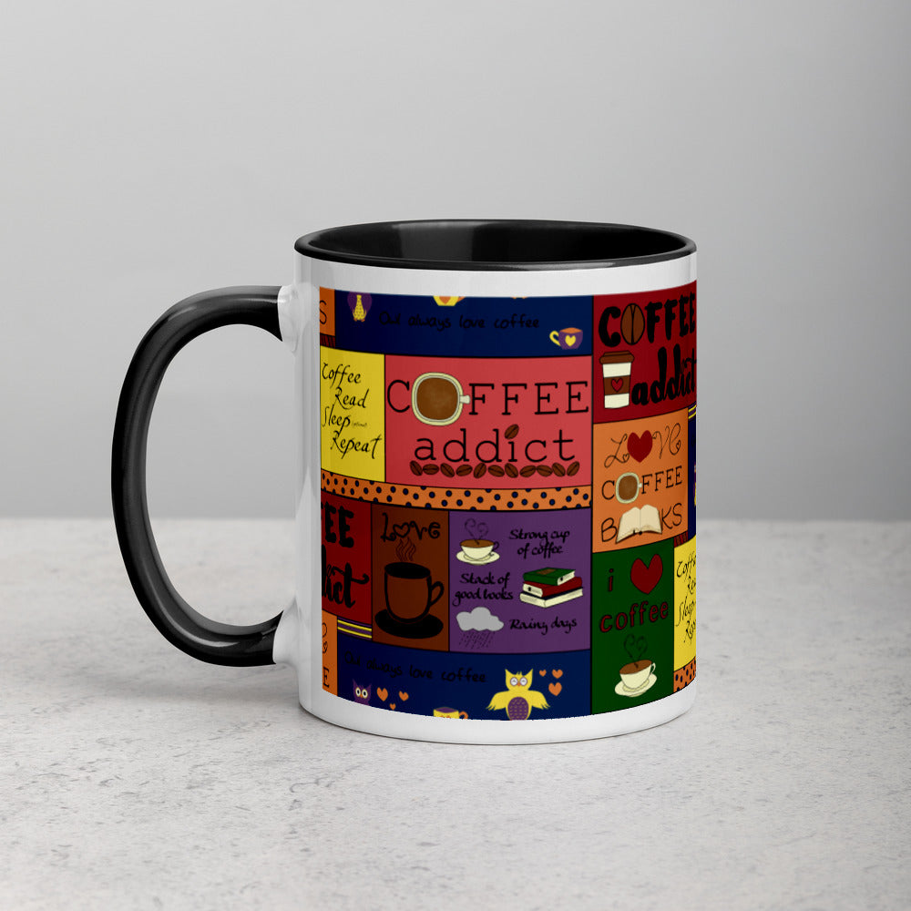Coffee Collage Mug with Color Inside