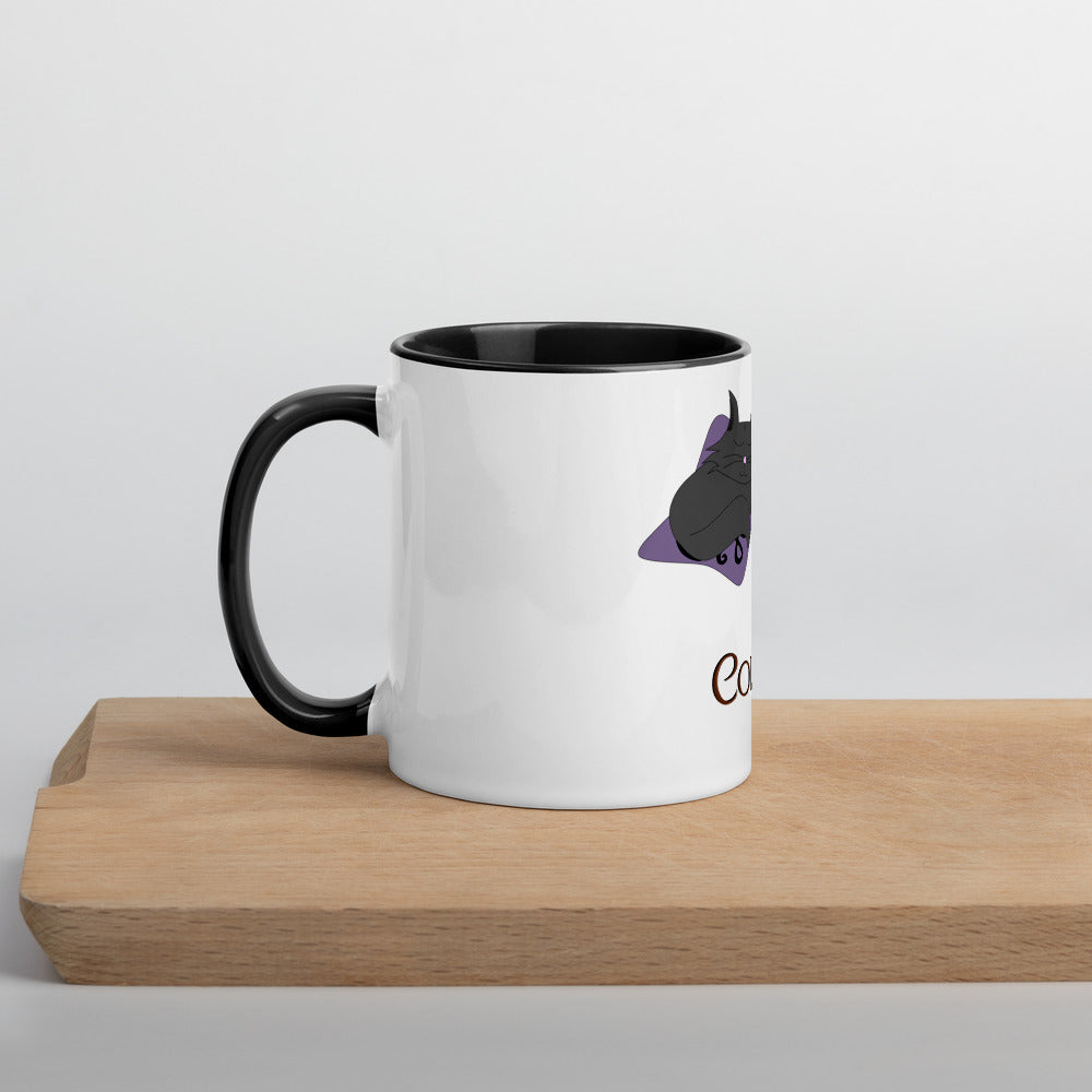 Cat Cuddles & Coffee Mug with Color Inside
