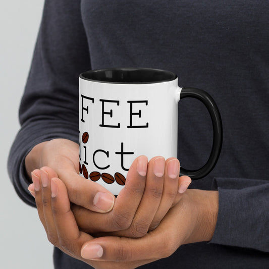 Coffee Addict With Beans Mug with Color Inside