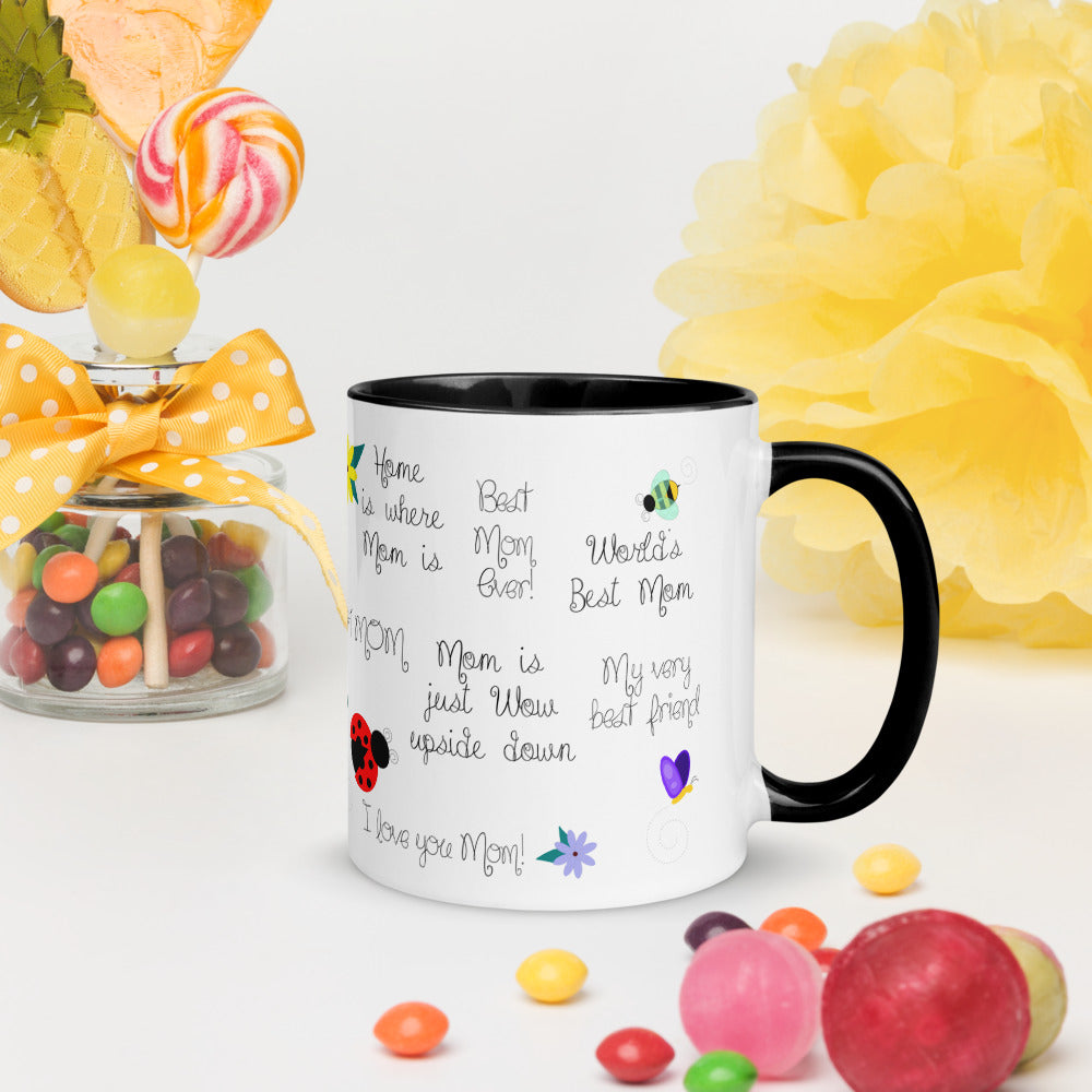 Mom & Florals Mug with Color Inside