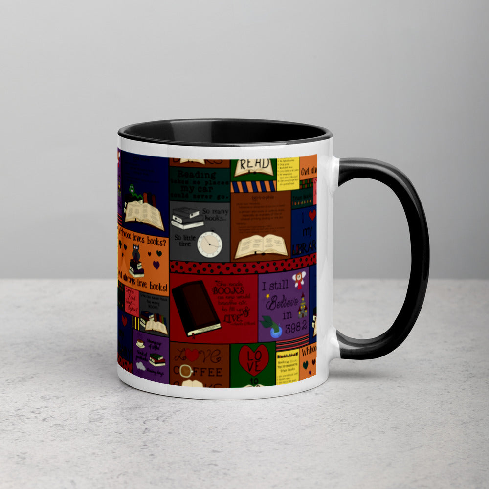 Book Collage Mug with Color Inside