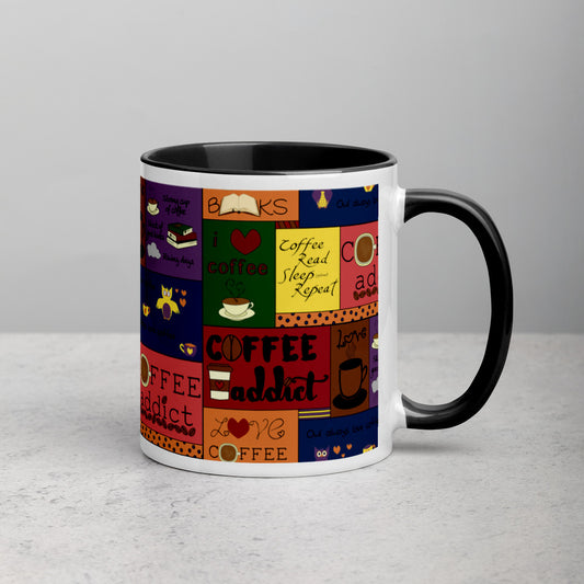Coffee Collage Mug with Color Inside