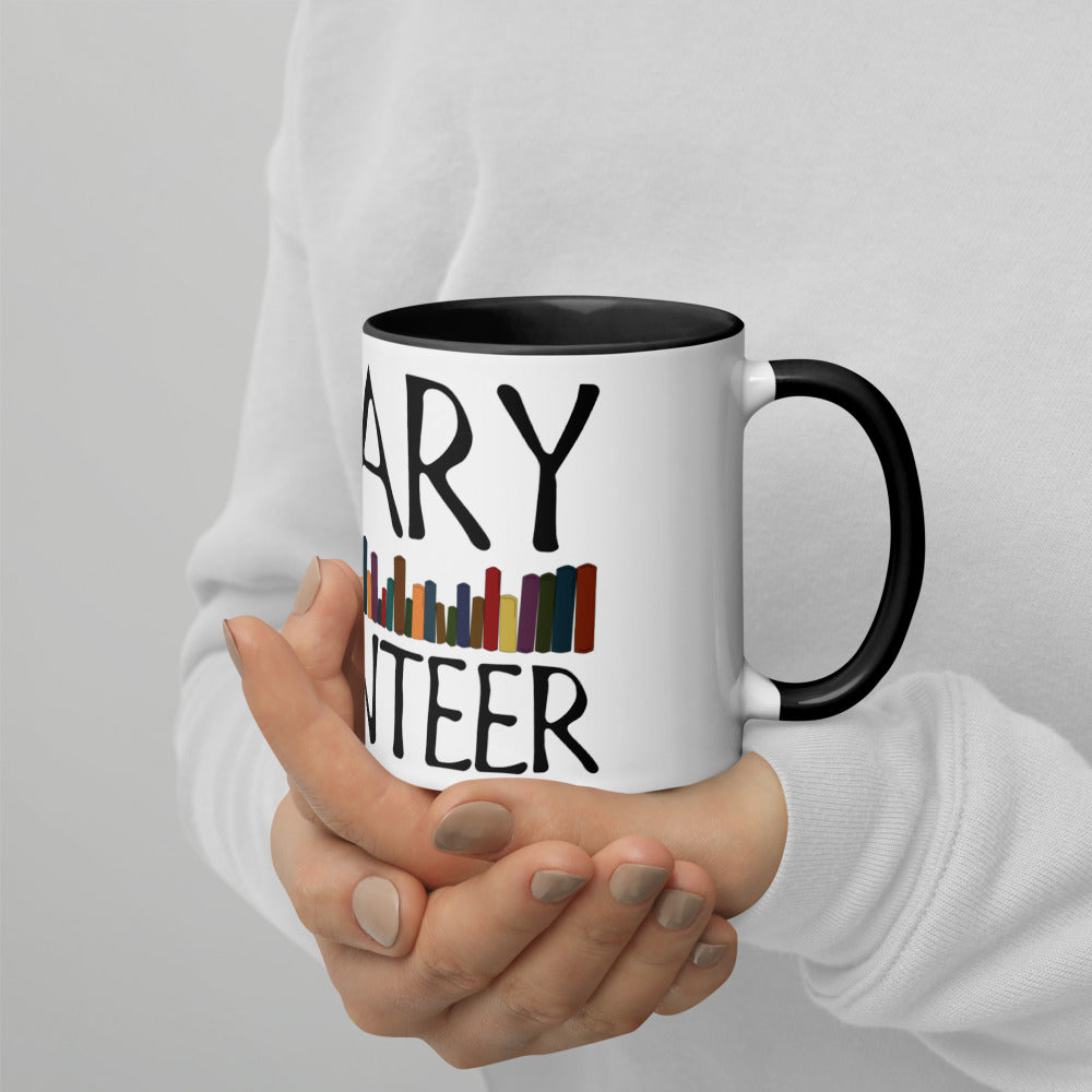 Library Volunteer With Books Mug with Color Inside