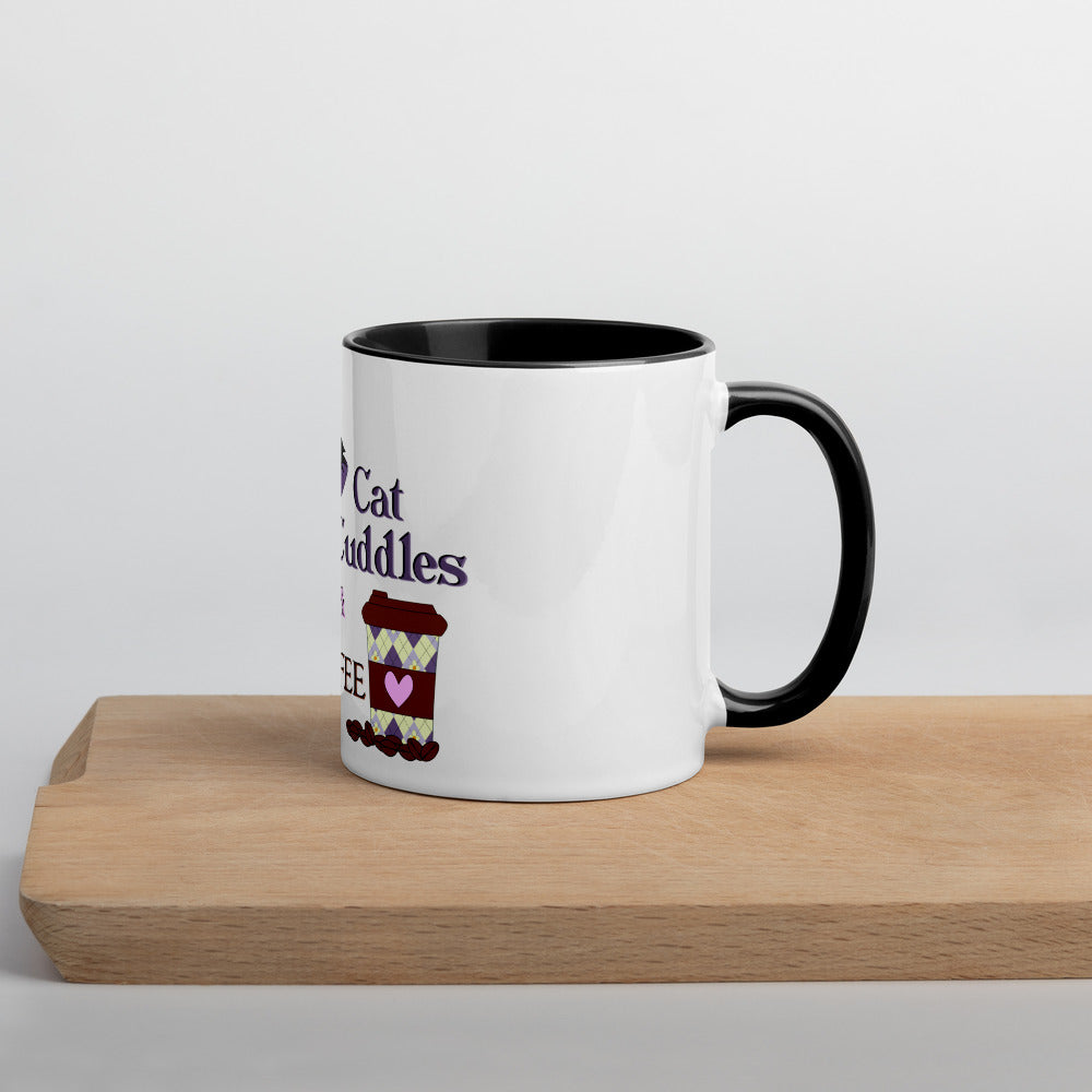 Cat Cuddles & Coffee Mug with Color Inside