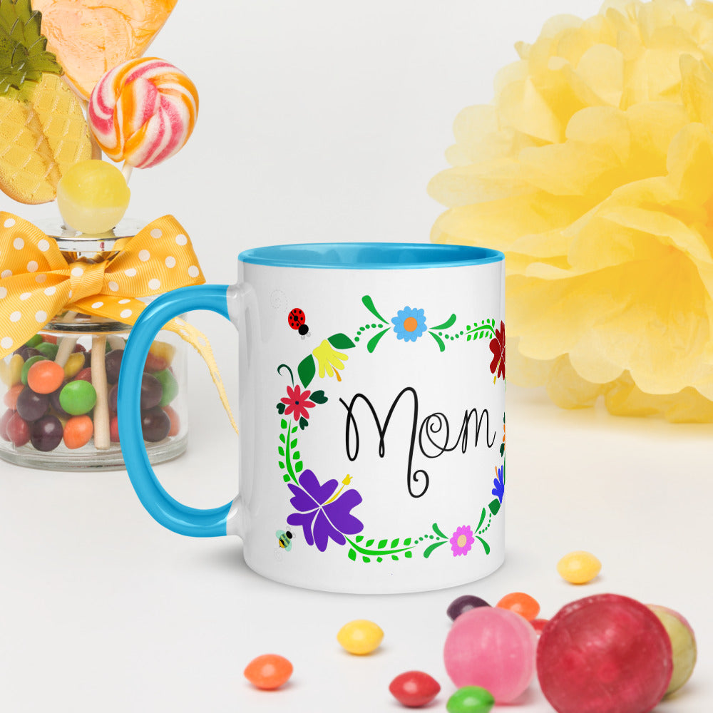 Mom & Florals Mug with Color Inside