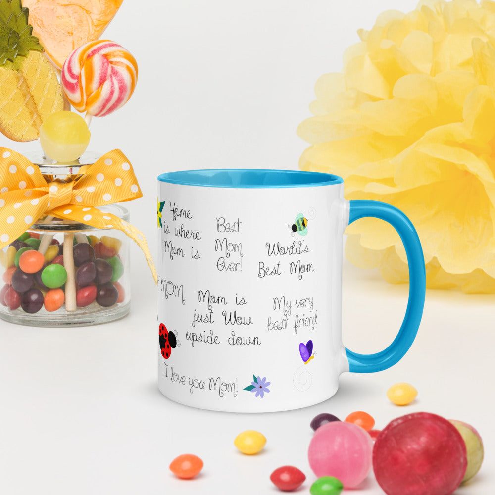 Mom & Florals Mug with Color Inside