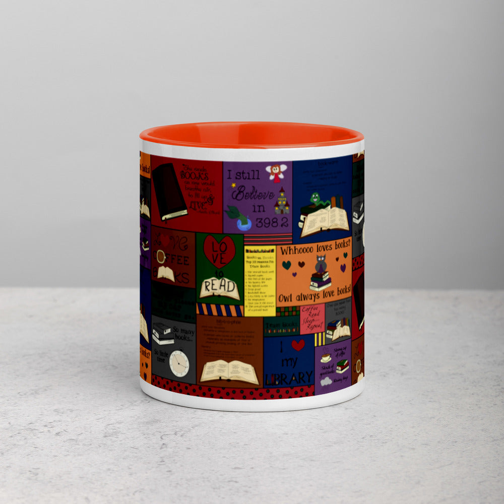 Book Collage Mug with Color Inside