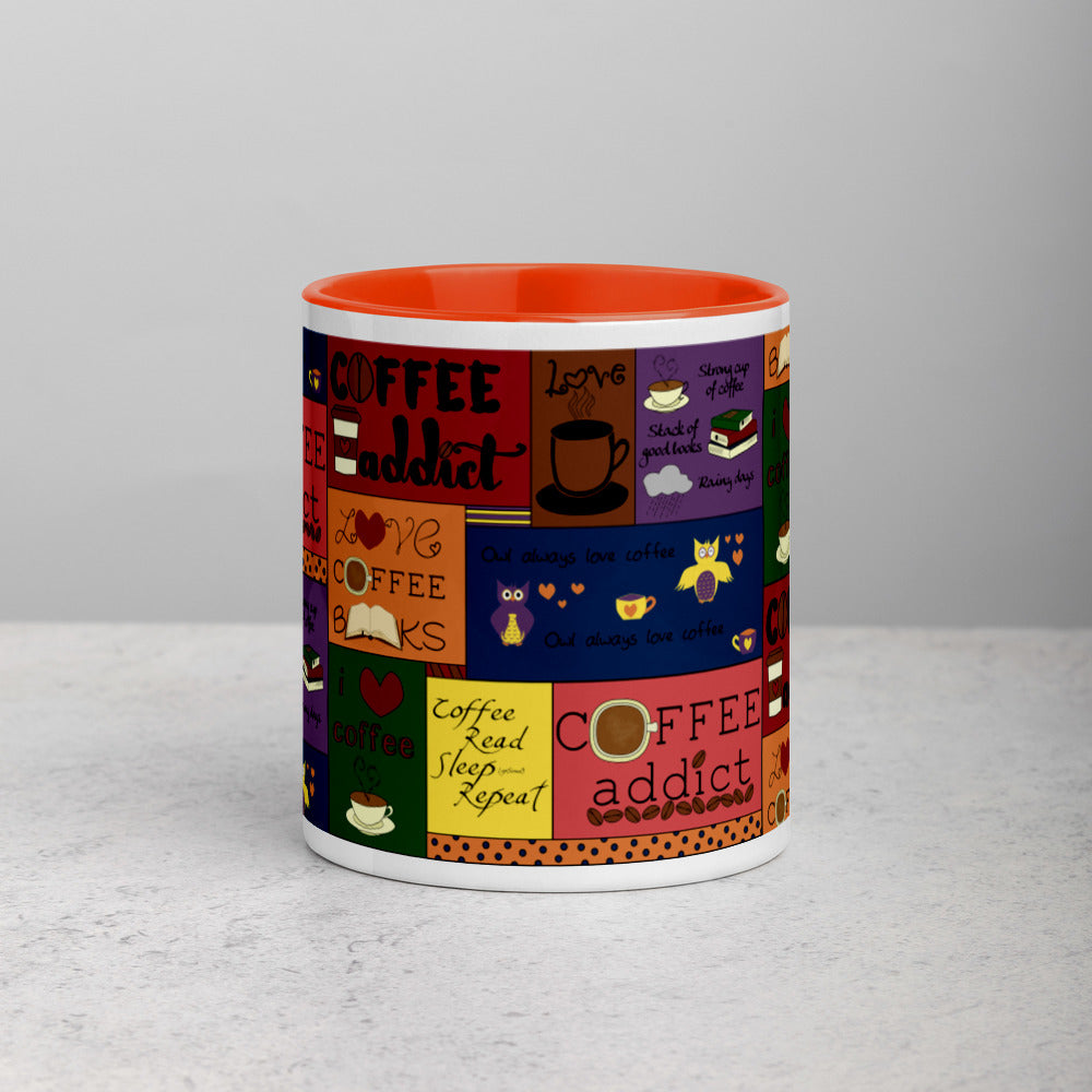 Coffee Collage Mug with Color Inside