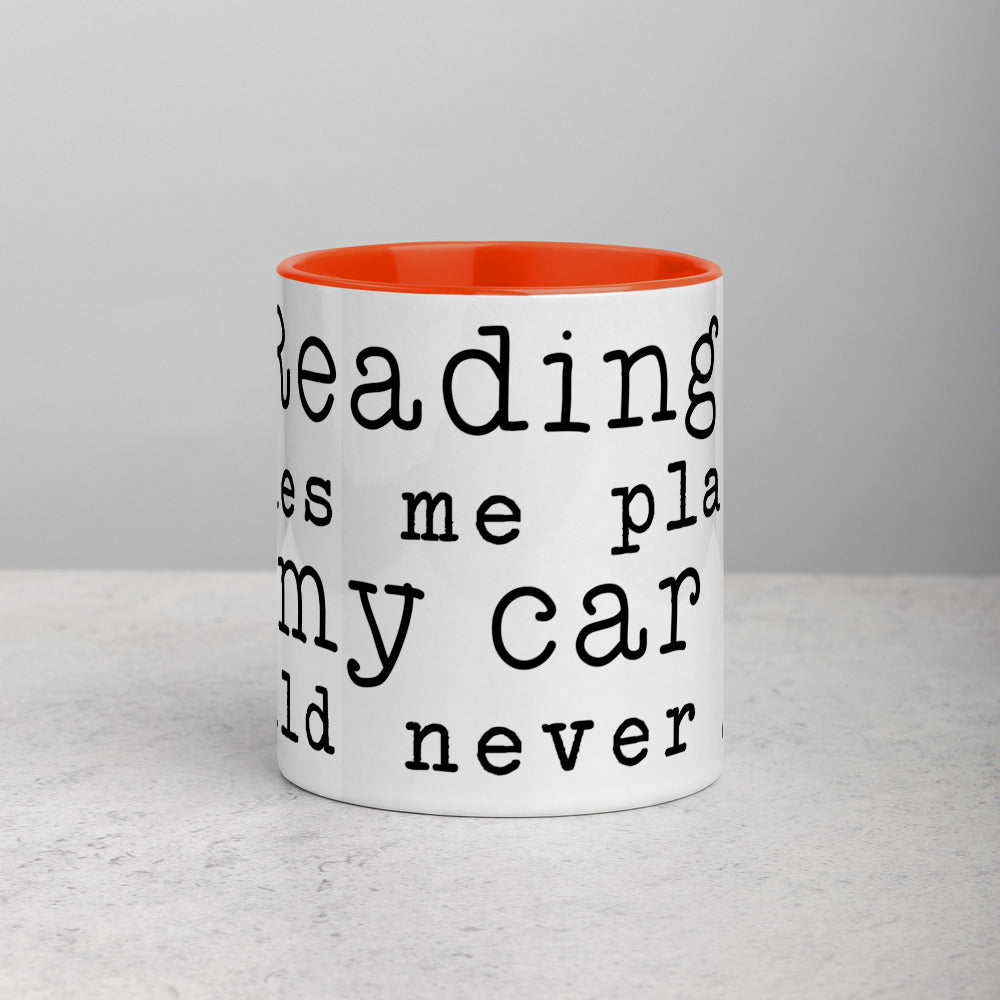Reading Takes Me Places Mug with Color Inside