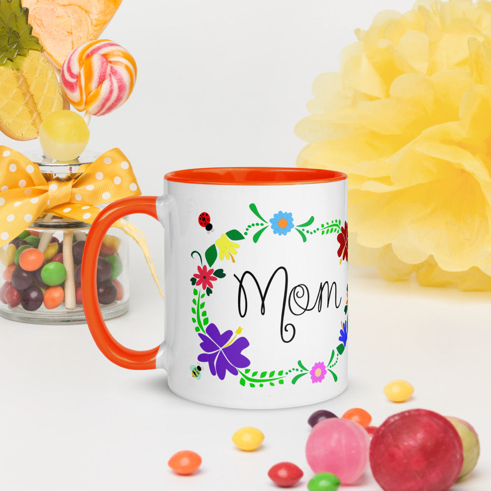 Mom & Florals Mug with Color Inside