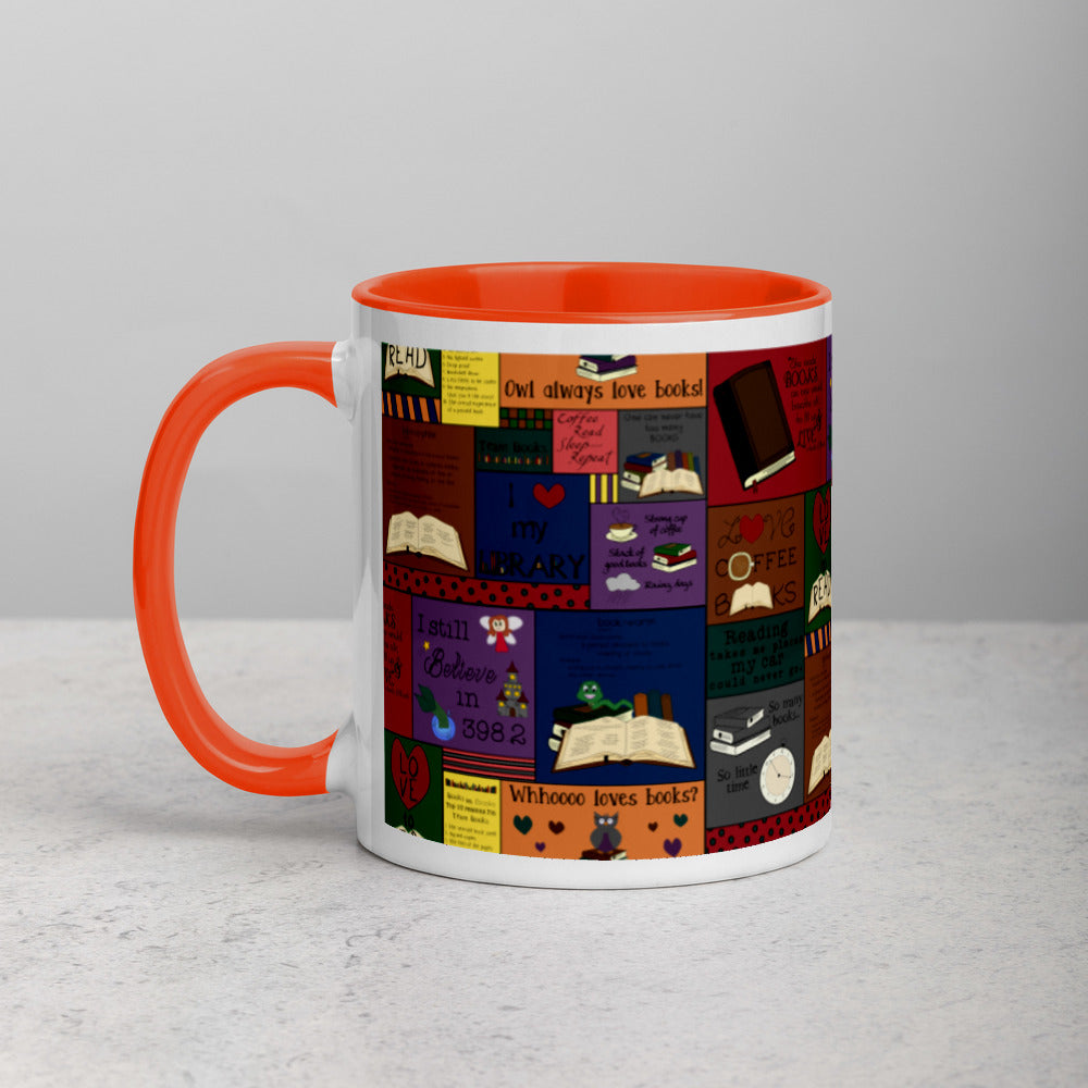 Book Collage Mug with Color Inside