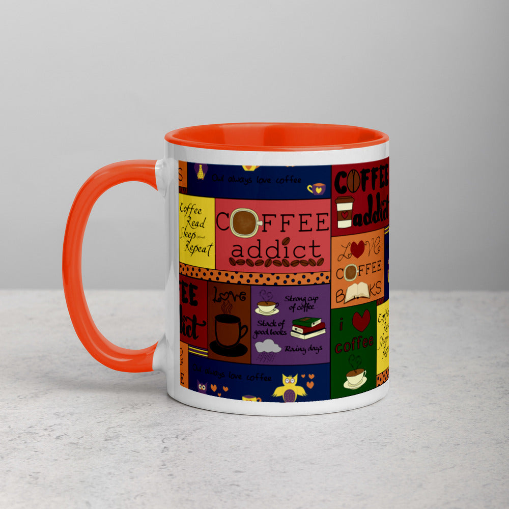 Coffee Collage Mug with Color Inside