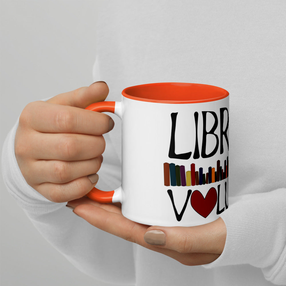 Library Volunteer With Books Mug with Color Inside