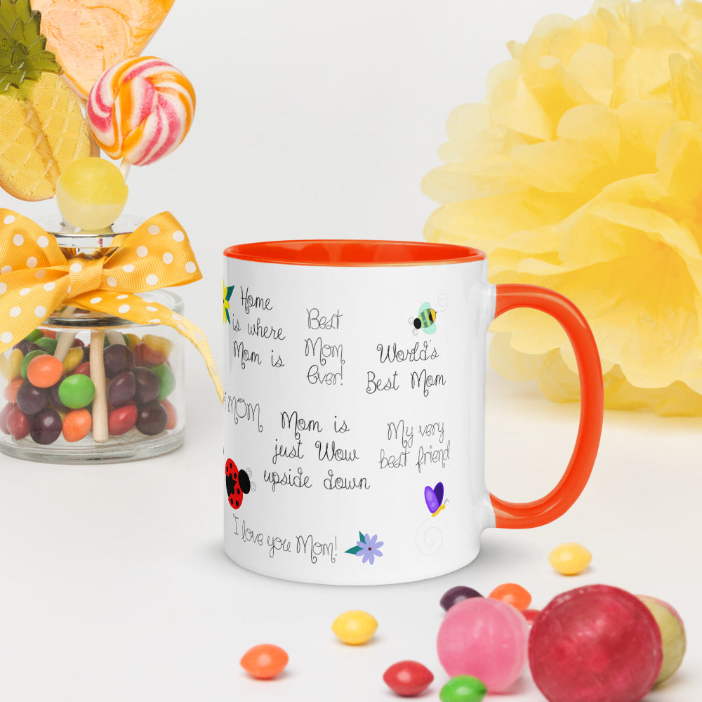 Mom & Florals Mug with Color Inside