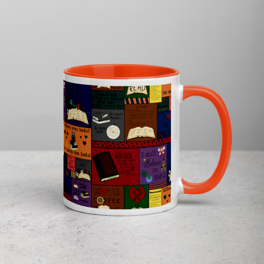 Book Collage Mug with Color Inside