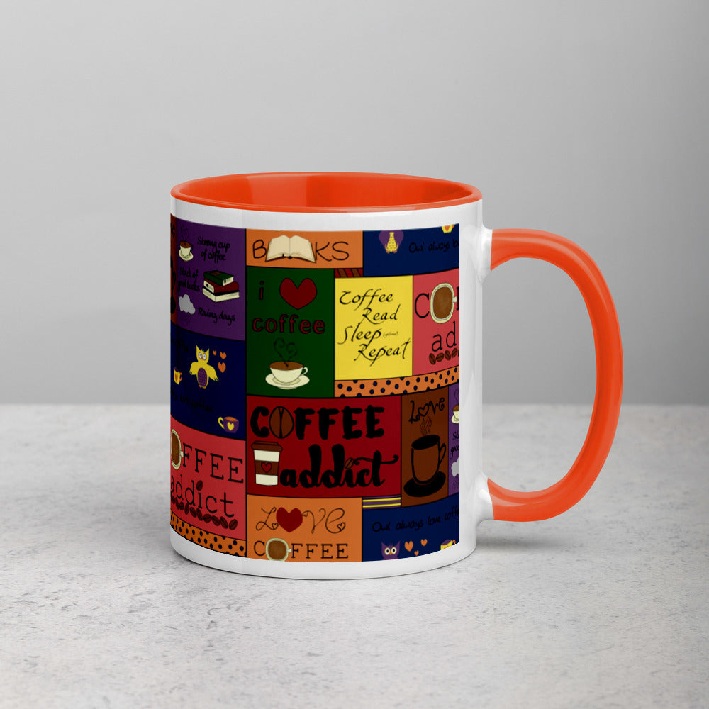 Coffee Collage Mug with Color Inside