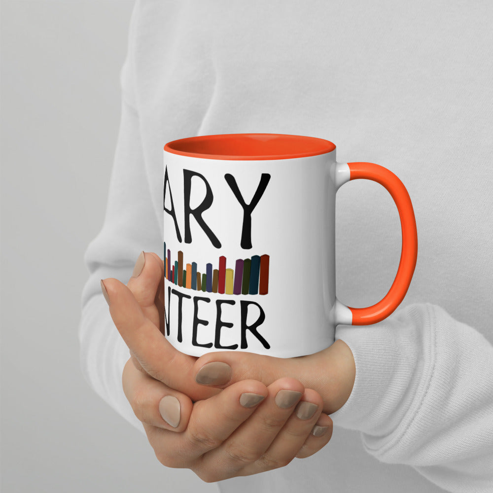 Library Volunteer With Books Mug with Color Inside
