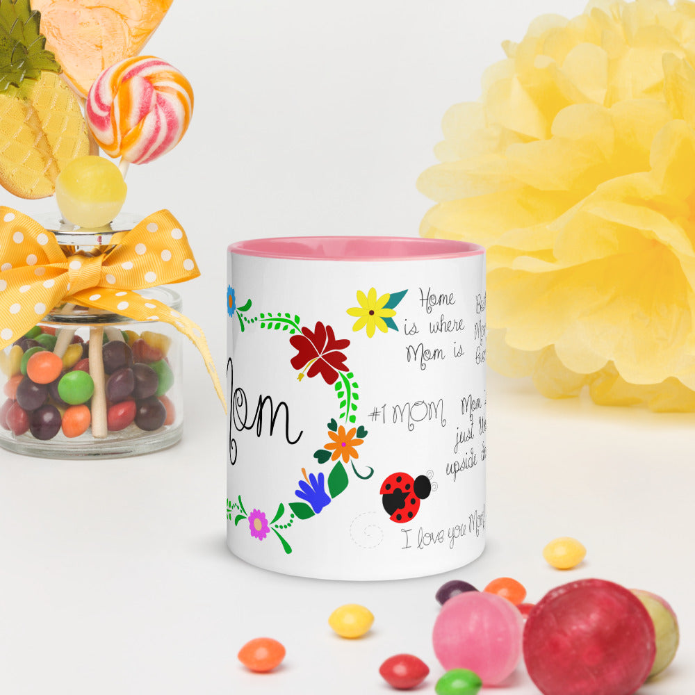 Mom & Florals Mug with Color Inside