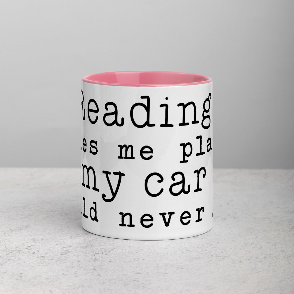 Reading Takes Me Places Mug with Color Inside
