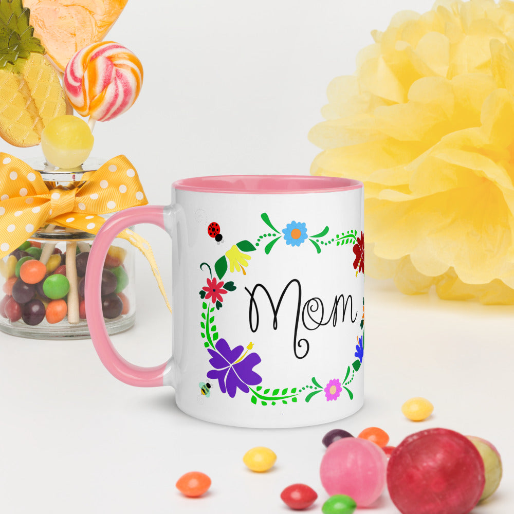 Mom & Florals Mug with Color Inside