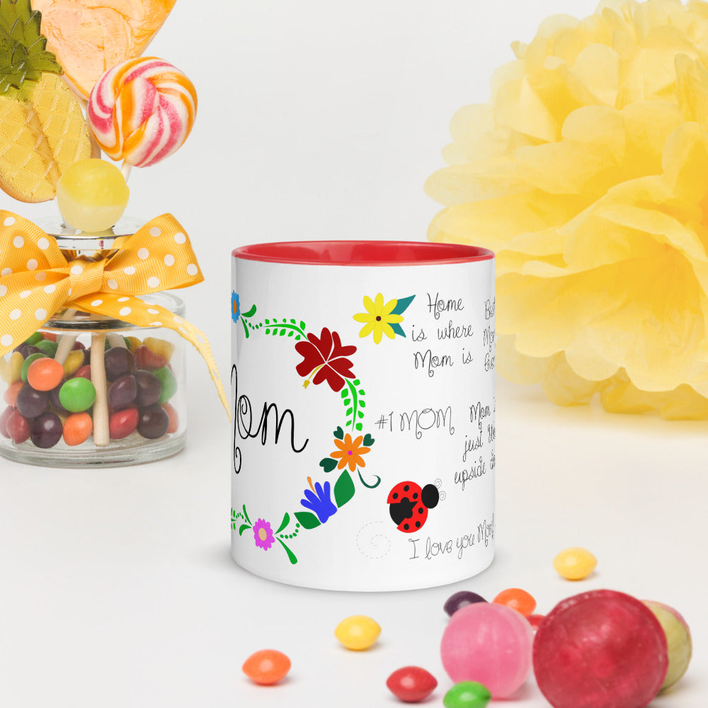 Mom & Florals Mug with Color Inside
