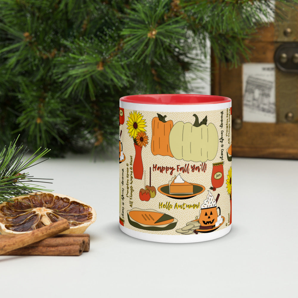 Happy Fall Ya'll Mug with Color Inside
