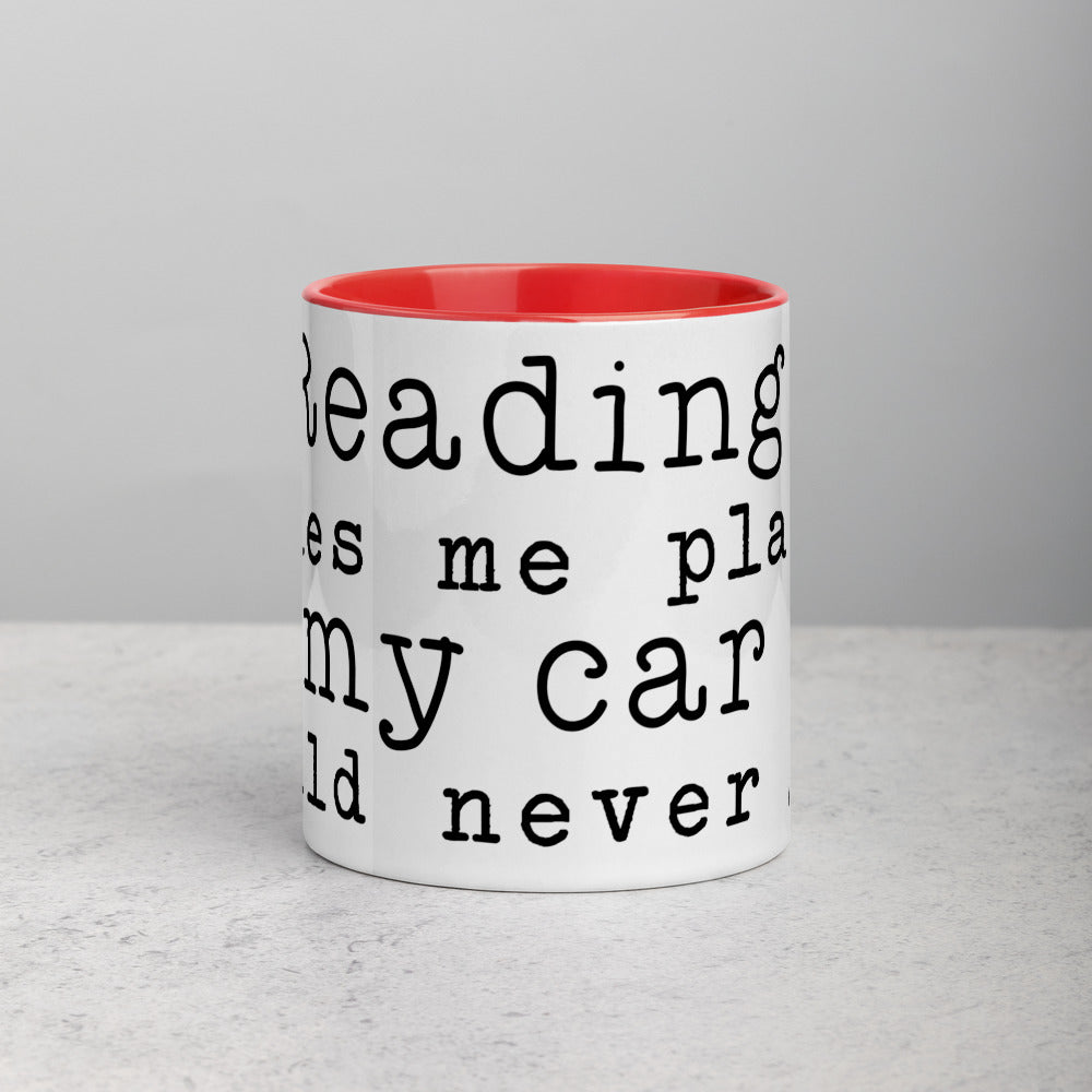 Reading Takes Me Places Mug with Color Inside