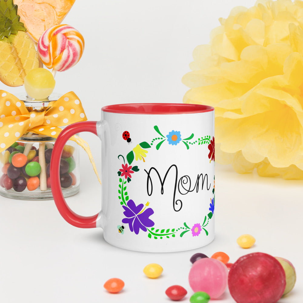 Mom & Florals Mug with Color Inside
