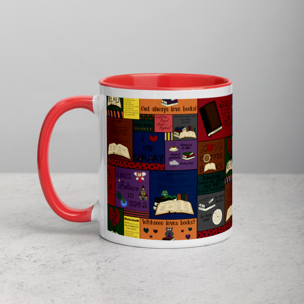 Book Collage Mug with Color Inside