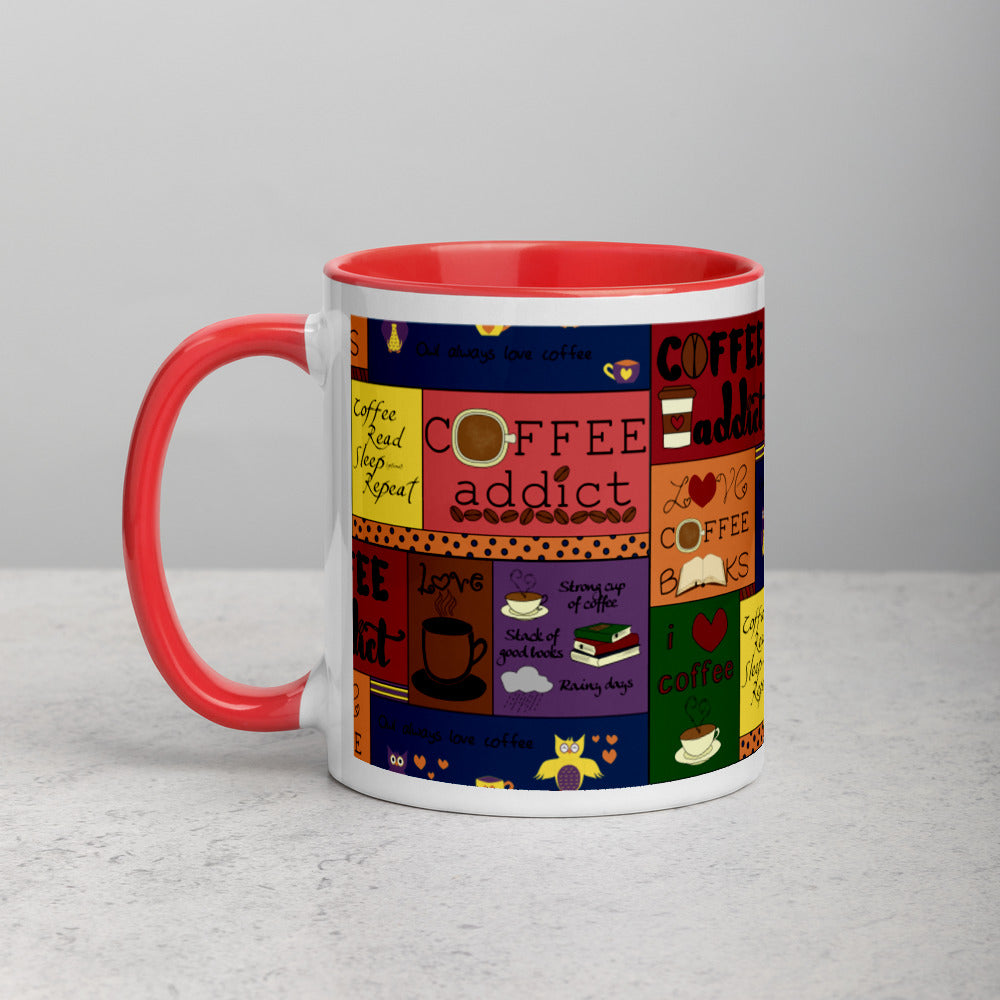 Coffee Collage Mug with Color Inside